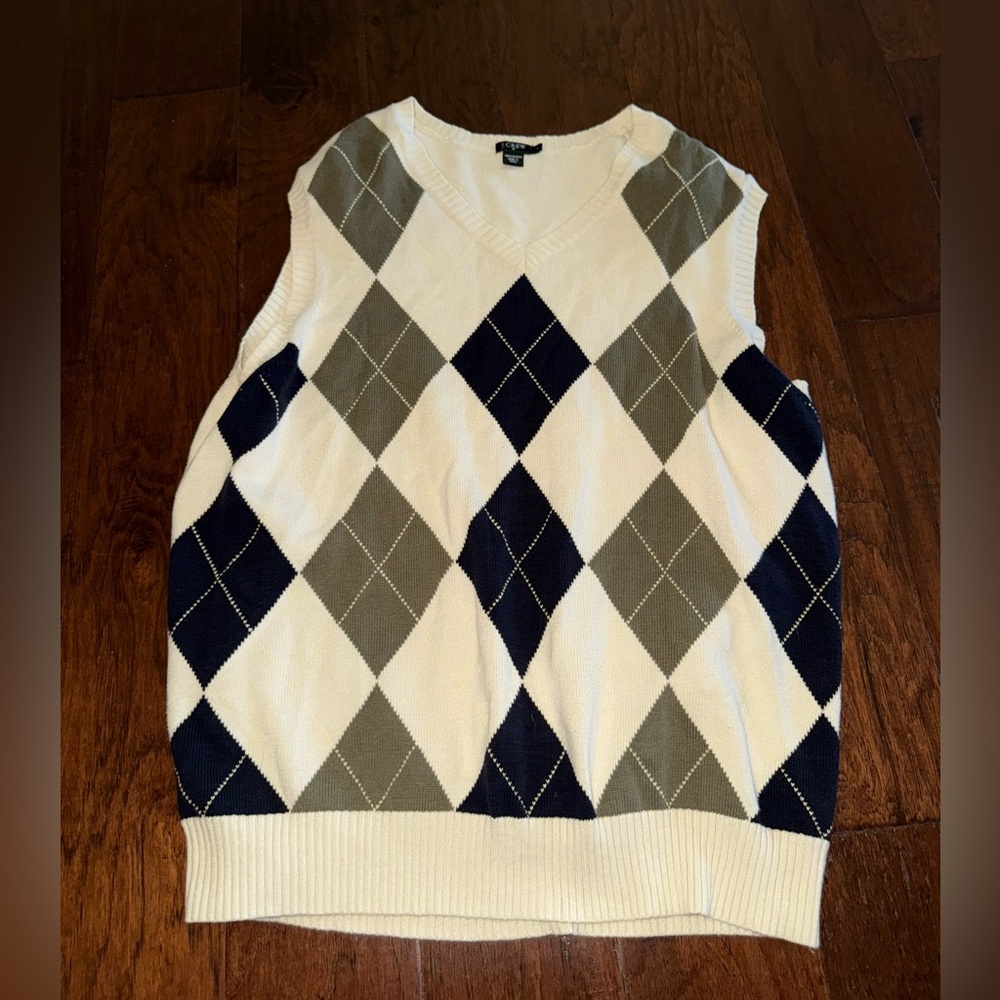 Excellent Condition Men’s J Crew Argyle Sweater Vest Size L